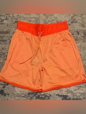Fabletics The Rec Short Mens Small Orange Mesh Athletic Shorts Lightweight NWT